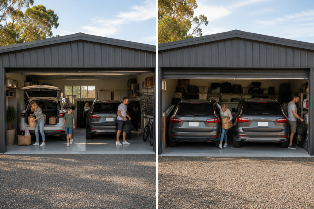 Two cars, one garage, and a door that won't fully open. Sound familiar? 1 Two cars, one garage, and a door that won't fully open. Sound familiar? 1